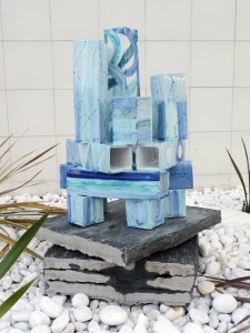 Sculpture Bleue en céramique